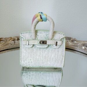 Mint Green Haircalf Leather Mini Bag Charm